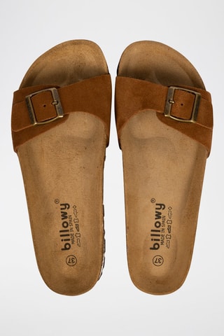 Mules de nobuck Rosso Camel