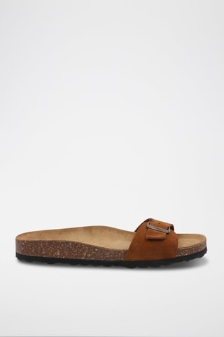Mules de nobuck Rosso 
Camel