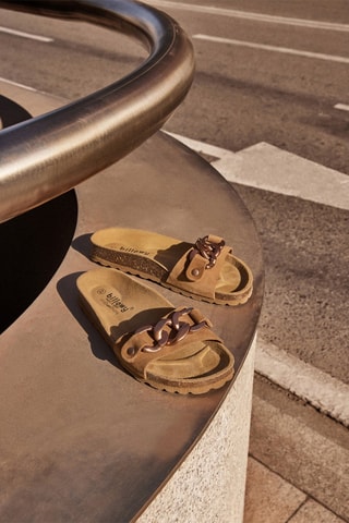 Mules em nobuck Rosso Camel