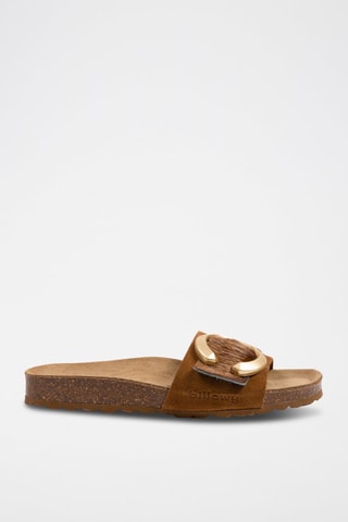 Mules em couro Camel