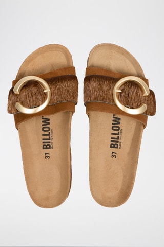 Mules em couro Camel