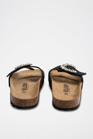 Mules em nobuck Rosso Preto