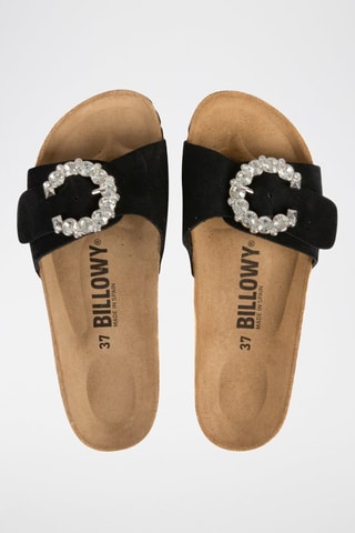 Mules em nobuck Rosso Preto