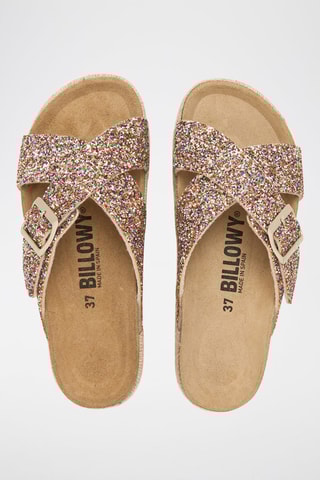 Mules com plataforma - Dourado