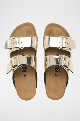 Mules com plataforma - Dourado