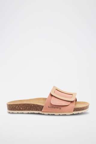 Mules en nubuck - Saumon