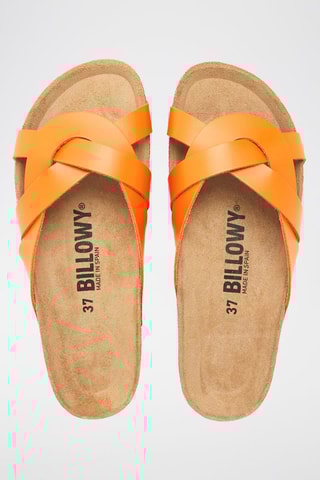 Mules em couro - Laranja