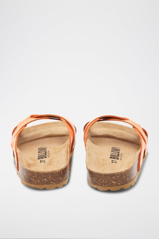 Mules em couro - Laranja