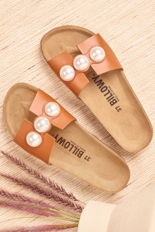 Mules en cuir - Camel