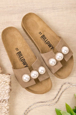 Mules en nubuck - Marron clair