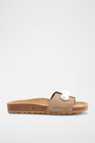 Mules en nubuck - Marron clair