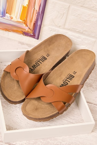 Mules en cuir - Camel