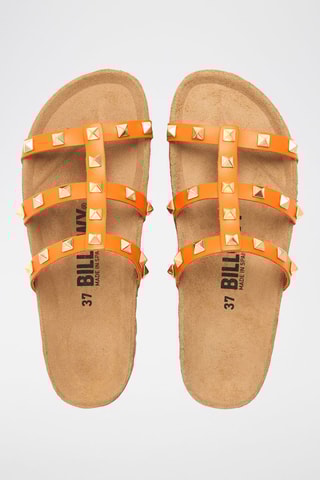 Mules em couro - Laranja