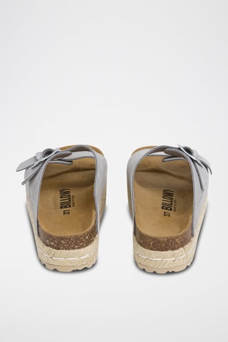 Mules com plataforma em nobuck - Cinzento