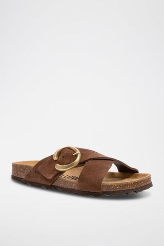 Mules em nobuck Castanho-escuro