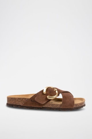 Mules em nobuck Castanho-escuro