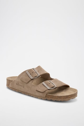 Mules em couro - Castanho