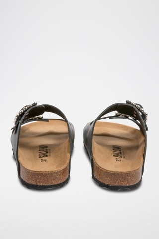 Mules em couro Rosso Preto