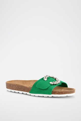 Mules em nobuck Rosso Verde