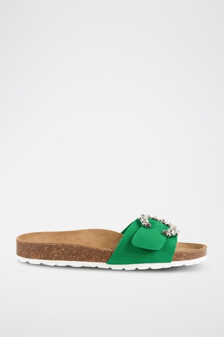 Mules em nobuck Rosso Verde