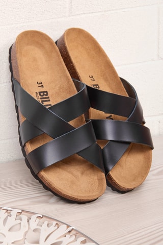 Mules en cuir - Noir