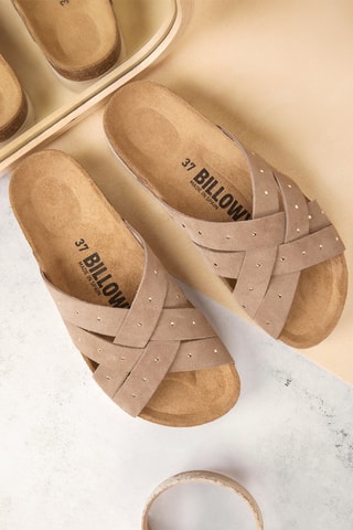 Mules en nubuck - Marron clair