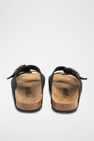 Mules em nobuck Rosso Preto