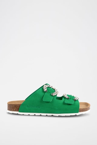 Mules em nobuck Rosso Verde