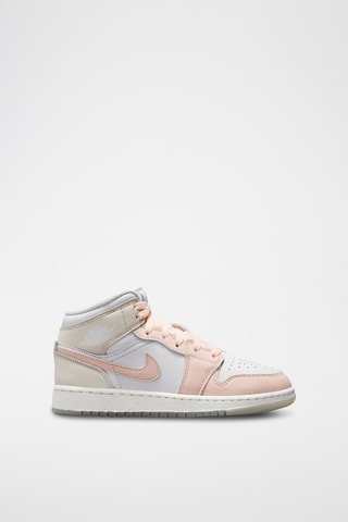 Air Jordan 1 Mid en cuir - Blanc et rose