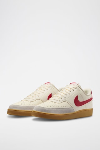 Nike Court Vision Low en cuir - Ivoire et gris