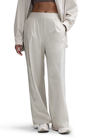 Pantalon ample taille haute - Ecru