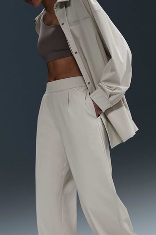 Pantalon ample taille haute - Ecru