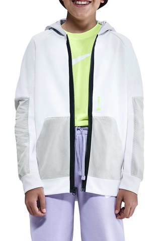 Veste à capuche - Blanc et gris clair