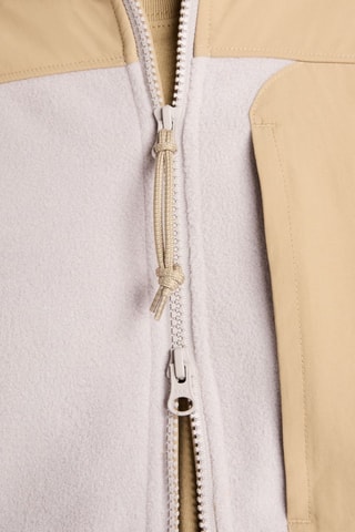 Veste polaire à capuche - Beige et blanc