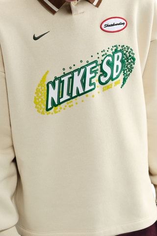 Polo de skate polaire Nike SB - Ecru et kaki