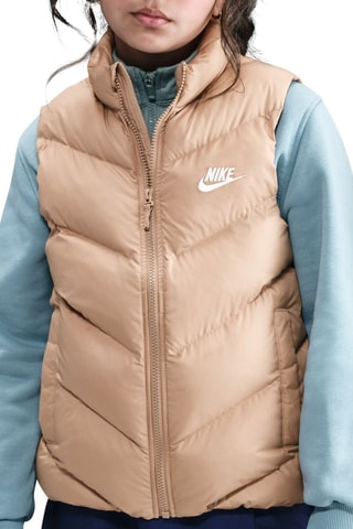 Doudoune sans manches - Marron clair et blanc