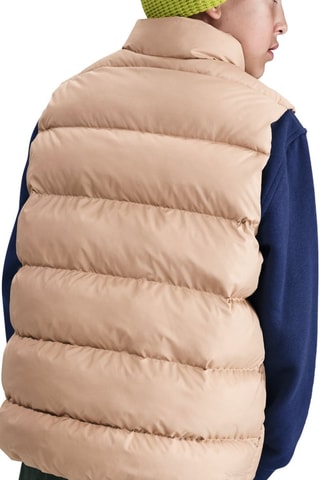 Doudoune sans manches - Marron clair et blanc