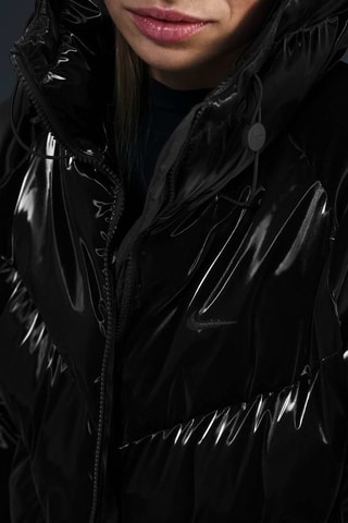 Doudoune longue à capuche - Noir