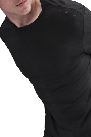 T-shirt de running en laine - Noir