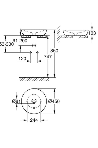 Lavatório redondo de pousar