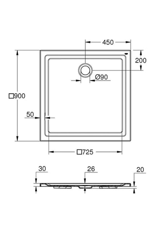 Receveur de douche en acrylique