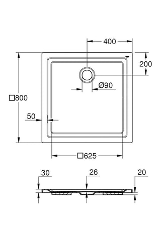 Receveur de douche en acrylique