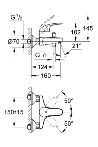 Miscelatore bagno-doccia da parete Start