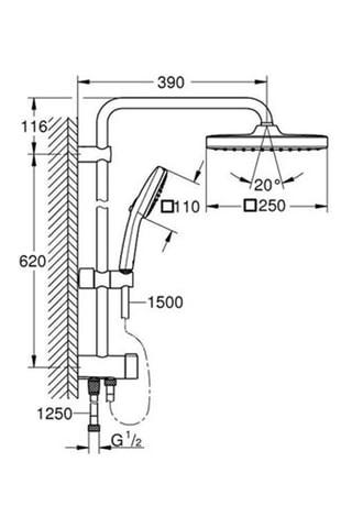 Colonna doccia con invertitore manuale Vitalio Start