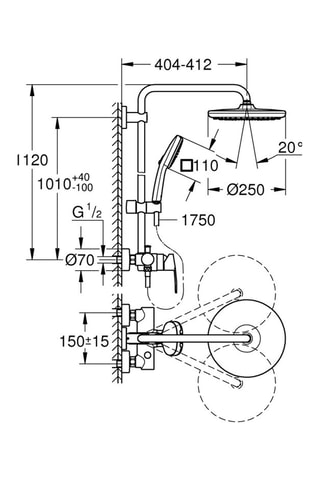 Ensemble de douche Quickfix - Vitalio Comfort System