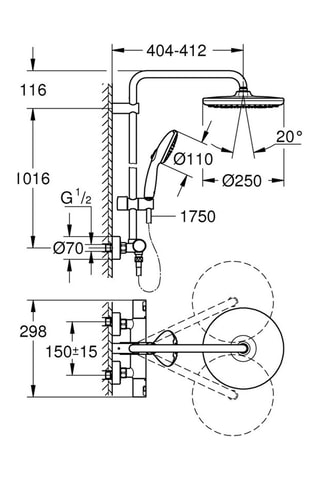Ensemble de douche thermostatique Vitalio Start System