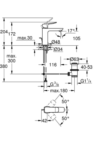 Miscelatore monocomando per lavabo