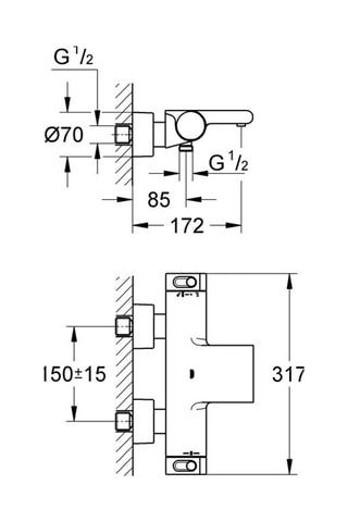 Miscelatore termostatico bagno-doccia - Grohtherm 2000