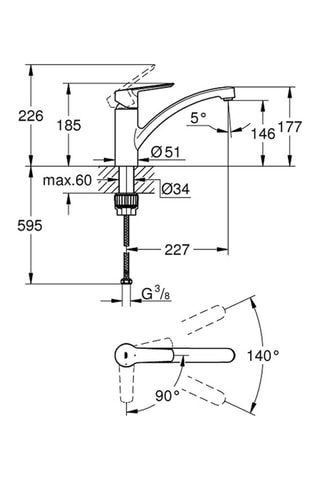 Miscelatore lavello a bocca bassa Start