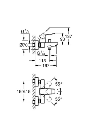 Miscelatore monocomando vasca e doccia